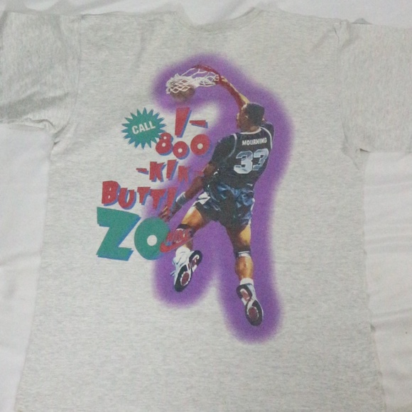 VTG 1980s/90s NIKE Alonzo Mourning Shirt T-Shirt Sz LG - Picture 4 of 8